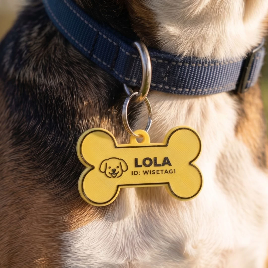 WiseTag on a collar — photo coming soon